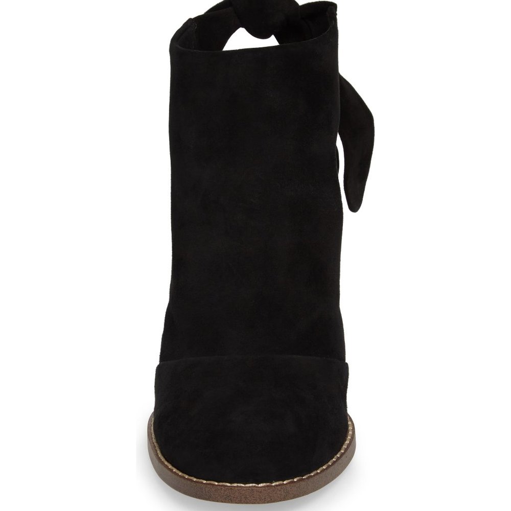 Splendid New Clog Ankle Tie Bootie Mule  Suede Leather BLACK Women's 10 HP! - Picture 7 of 8